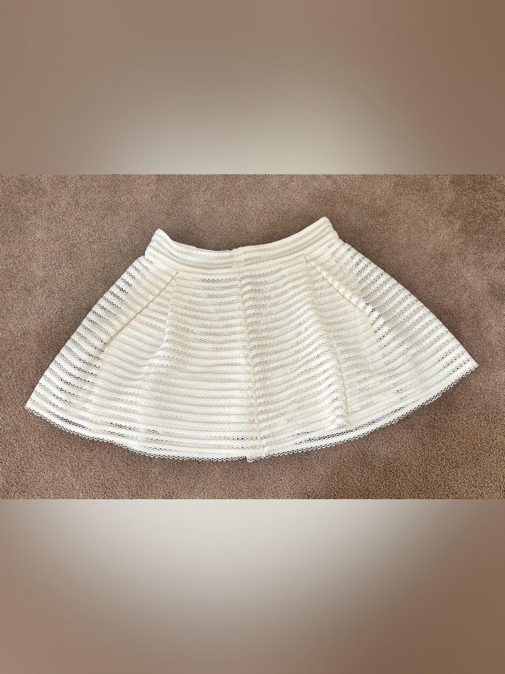 Express Off White Eyelet A-Line Mini Skirt
